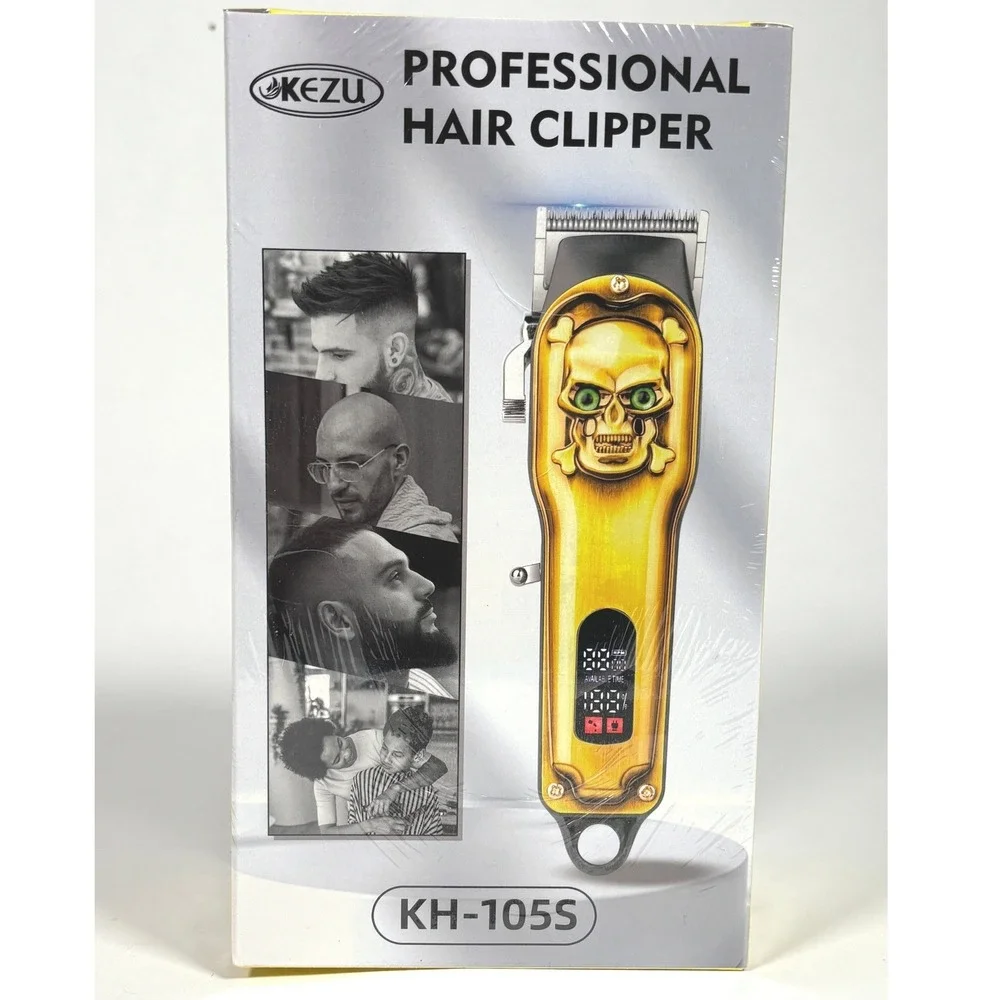 KEZU KH-105S Professional Hair Clipper Cordless Skull Design Digital Display NEW
